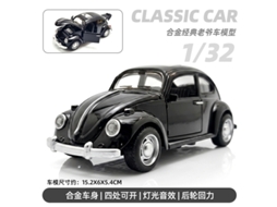 Miniatura de Carro em Escala 1/32, Feita em Metal Fundido, com Portas Que Abrem, Luzes e Música um Carrinho de Brinquedo Infantil. MDUG