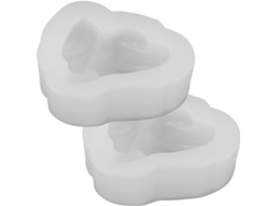Conjunto De 2 Moldes De Silicone Branco Reutilizáveis Para Pingentes Diy