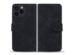 Capa Em Couro Pu, Preto, Para Iphone 16 Pro Max