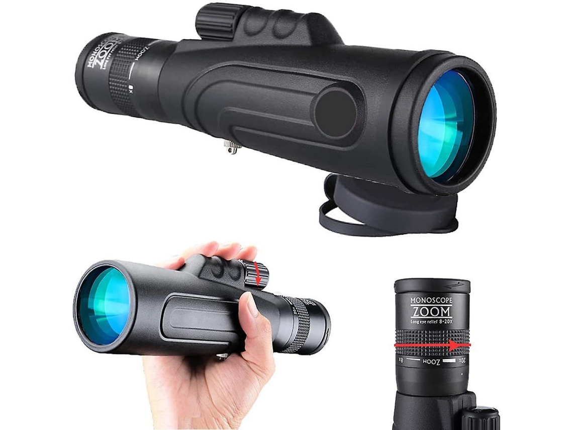 Telescópio Monocular 8 20x50 Zoom Alta Resolução Portátil Ip68 Observação Pássaros Caça Viagens Preto Yizhood