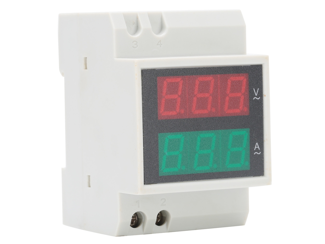 Medidor Digital Multifuncional Laxiscreed Para Tensão E Corrente Em Trilho Din, 200-450v, Com Display Integrado