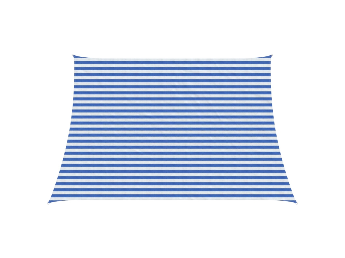 Vidaxl Vela De Sombra 3 / 4 X 3 M Hdpe Retangular Azul E Branco