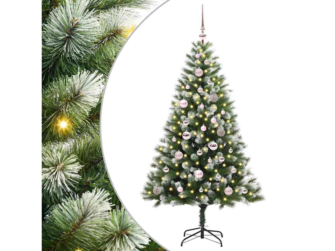 Vidaxl Árvore De Natal Artificial Com Dobradiças E Neve Coberta 150 Cm
