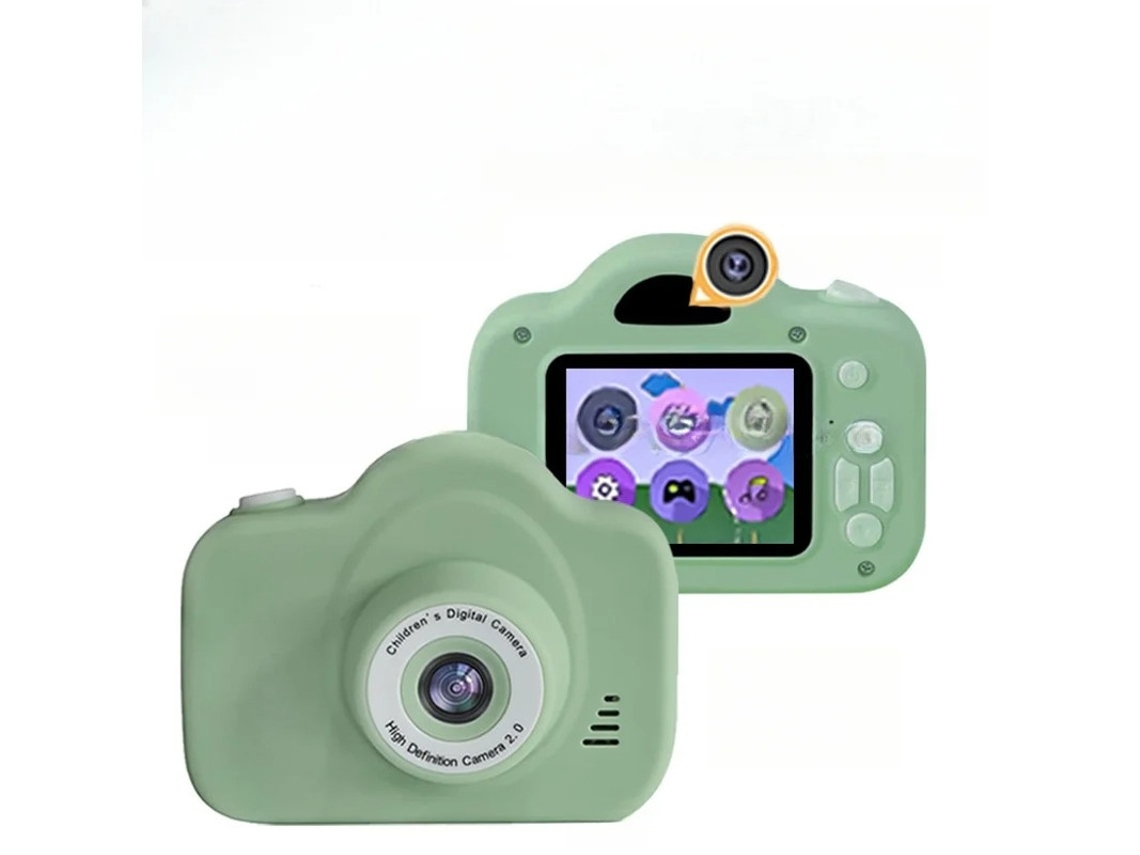 Câmera Infantil 1080p Hd Com Câmera Dupla E Foco Automático Verde