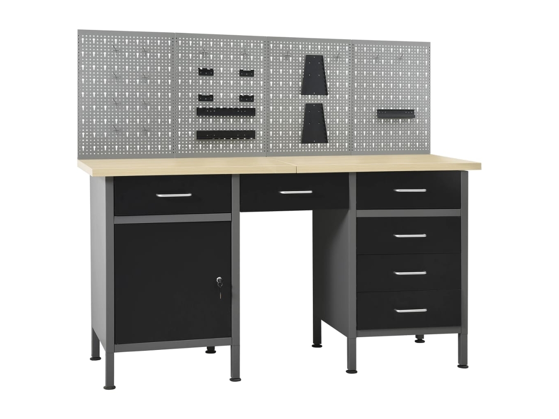 Workbench, Workbenches Vidaxl Preto Aço (n/a)