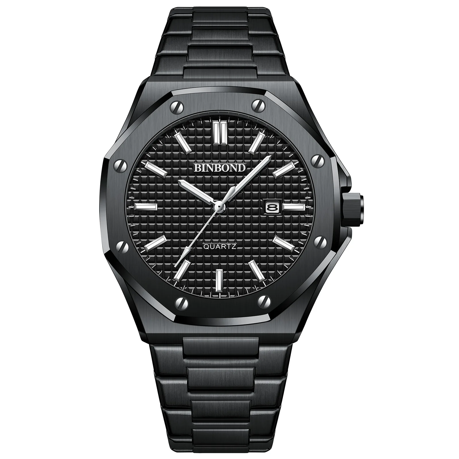 Relógio Masculino Elegante e Casual com Mostrador Grande, Caixa em Aço Inoxidável, Calendário e Mecanismo de Quartzo. MDUG