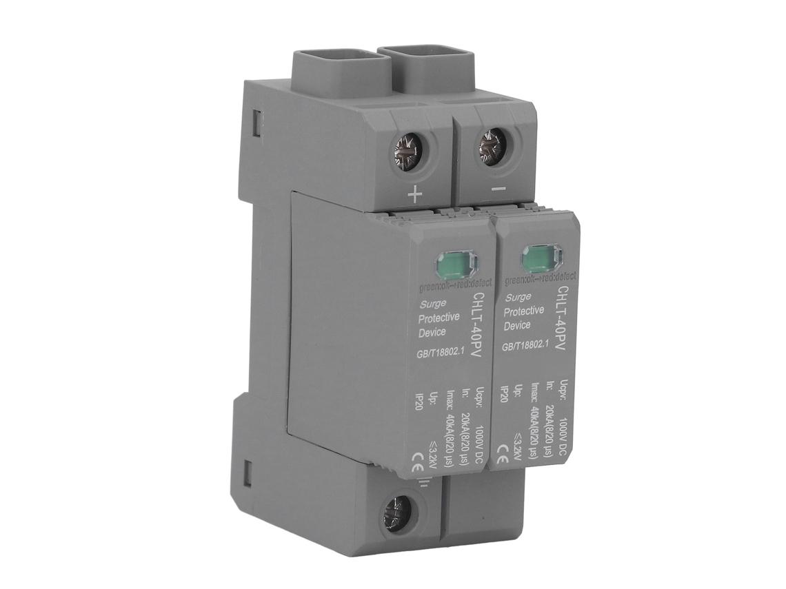 Protector contra surtos 2p 20/40kA 1000VDC, dispositivo de proteção solar, CHLT 40PV | S/MARCA