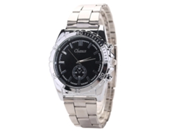 Relógio de pulso masculino requintado, analógico, de quartzo, com pulseira de aço, ideal para uso profissional e ao ar livre.