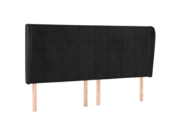 Headboard, Headboards Vidaxl Preto Veludo (183 X 23 X 118/128 Cm)