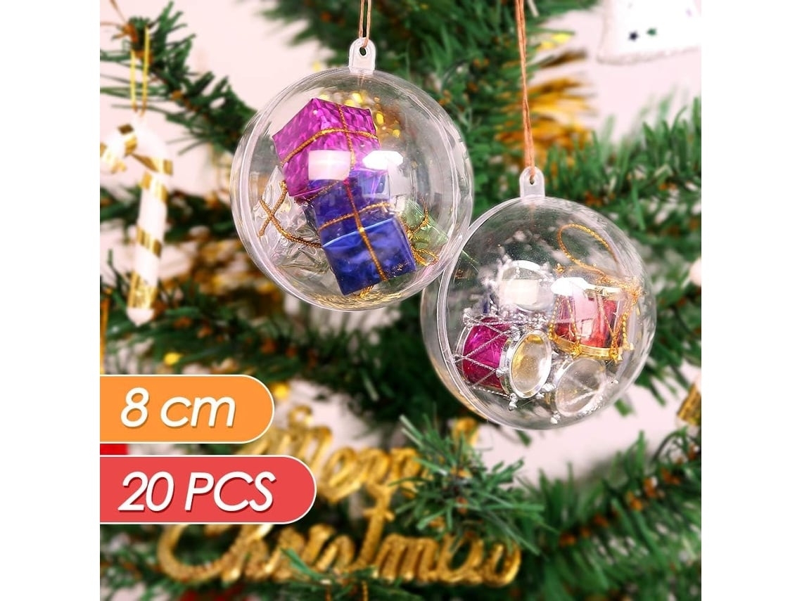 20 Bolas de Natal Transparentes, 8 Cm* ZYBLSSBB