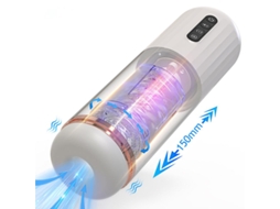 Masturbador Masculino de Silicone com Rotação Telescópica Automática Branco VEANXIN