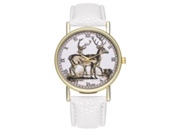 Reloj De Pulsera De Cuarzo Elegante Y Moderno Para Mujer Y Hombre Color Blanco