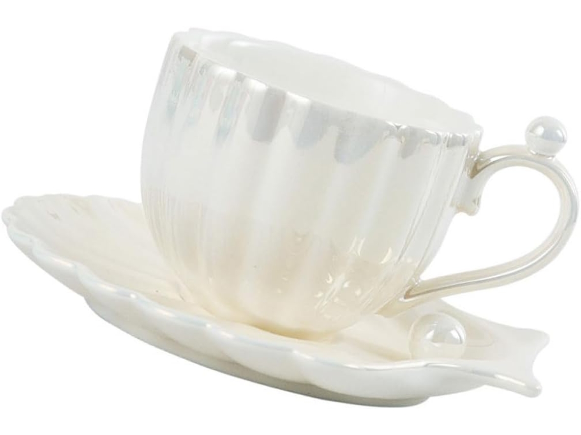 Caneca de café de cerâmica Branca Perolada, garrafa térmica multifuncional para Leite.