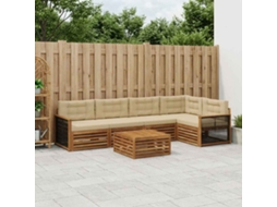 Vidaxl Conjunto De Sofás Para Exterior 6 Unid. Natural E Bege