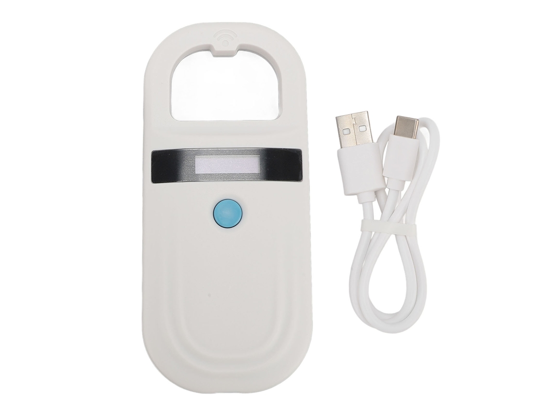 Scanner De Microchip Para Pets Com Leitura Dual Frequência Interface Usb Portátil Recarregável Para Cães E Gatos Branco