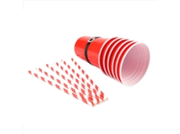 Laxiscreed Jogo Beer Pong Com 6 Copos Não Tóxicos E Canudos Para Festas Divertidas