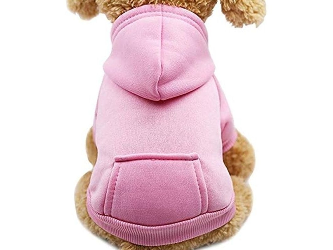 Sudadera Com Capuz De Gato Rosa Para Cães De Algodão Com Casaco De Inverno E Bolso Externo