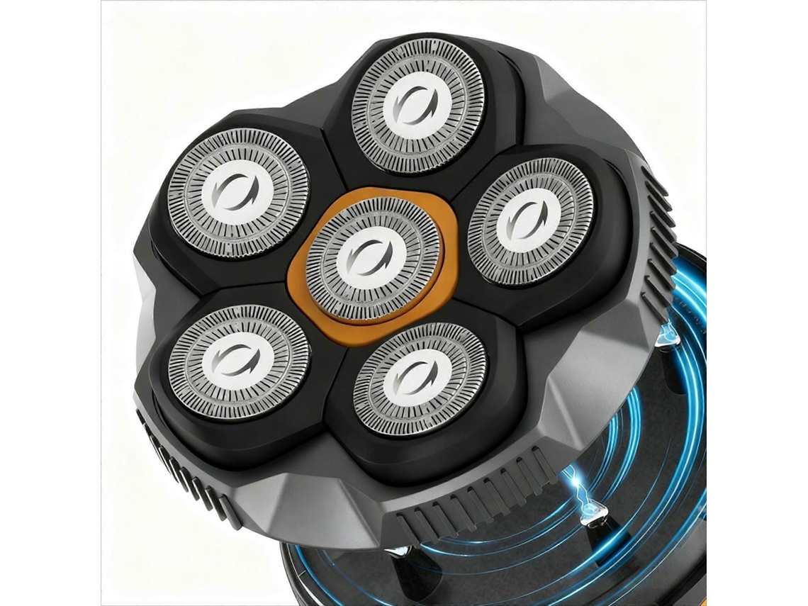 Barbeador Elétrico Com 6 Cabeças Rotativas Para Barbear Completo E Suave