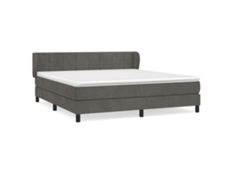 Cama com Molas e Colchão Veludo Cinzento Escuro MAISON EXCLUSIVE (160x200 cm)