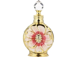 Frasco de vidro para óleos essenciais e perfumes, com design criativo na cor rosa.