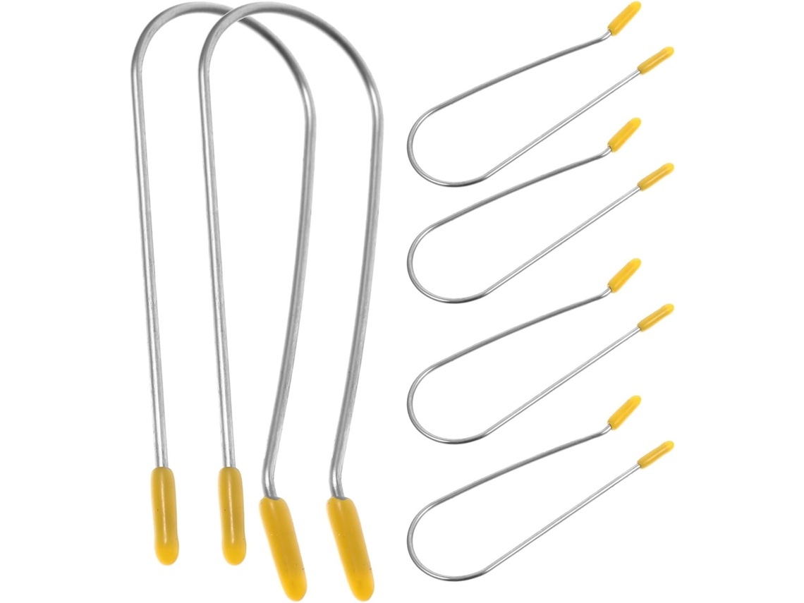 Conjunto De 20 Modeladores De Cabelo Aquecidos Em Aço Inoxidável 304 Amarelo.