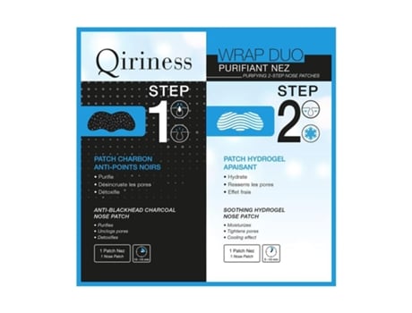 Envoltório QIRINESS Duo purifiant Nez máscara lona dois estágios tratamento de limpeza da pele ao redor do nariz