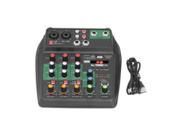 F4 mb Mini Mixer Portátil de 4 Canais para Dj, Mesa de Som, Console para Gravação em Pc, Canto, Transmissão Ao Vivo e CHABERLU