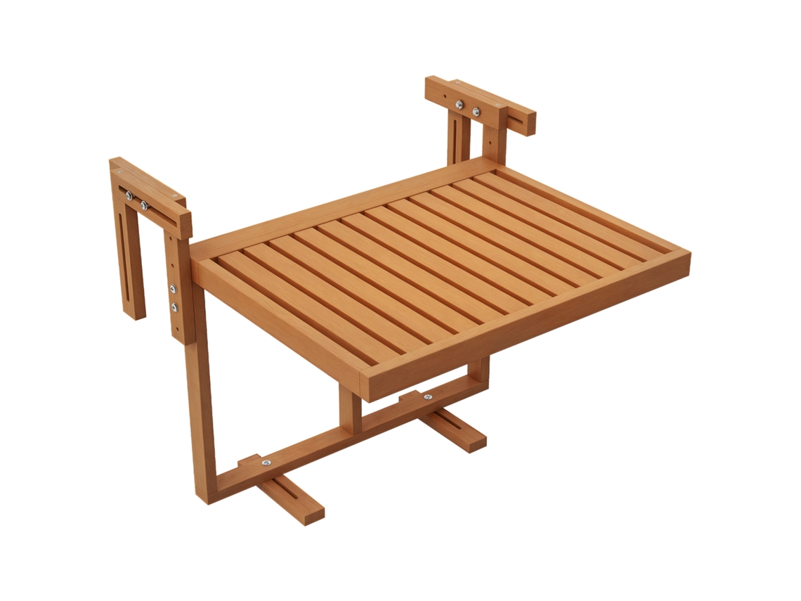 Mesa De Varanda, Dobrável, De Jardim, Para Exterior, Resistente, Altura Ajustável, 68 Cm X 65 X 55 Madeira De Teca.