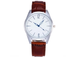 Reloj De Pareja De Cuero Pu Con Cuarzo Y Dial Redondo Zhoulianfa (café)