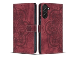 Capa De Celular De Couro Fosco Retrô Com Estampa De Mandala