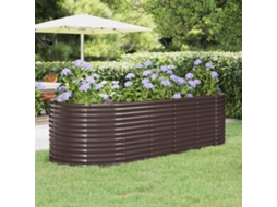 Vidaxl Canteiro Elevado Jardim 249x100x68 Aço Galvanizado Castanho