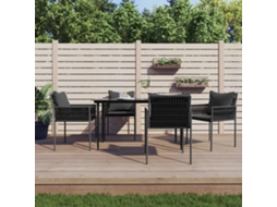 Vidaxl Cadeiras Jardim C/ Almofadões 4 Pcs 54x61x83 Cm Vime Pe Preto