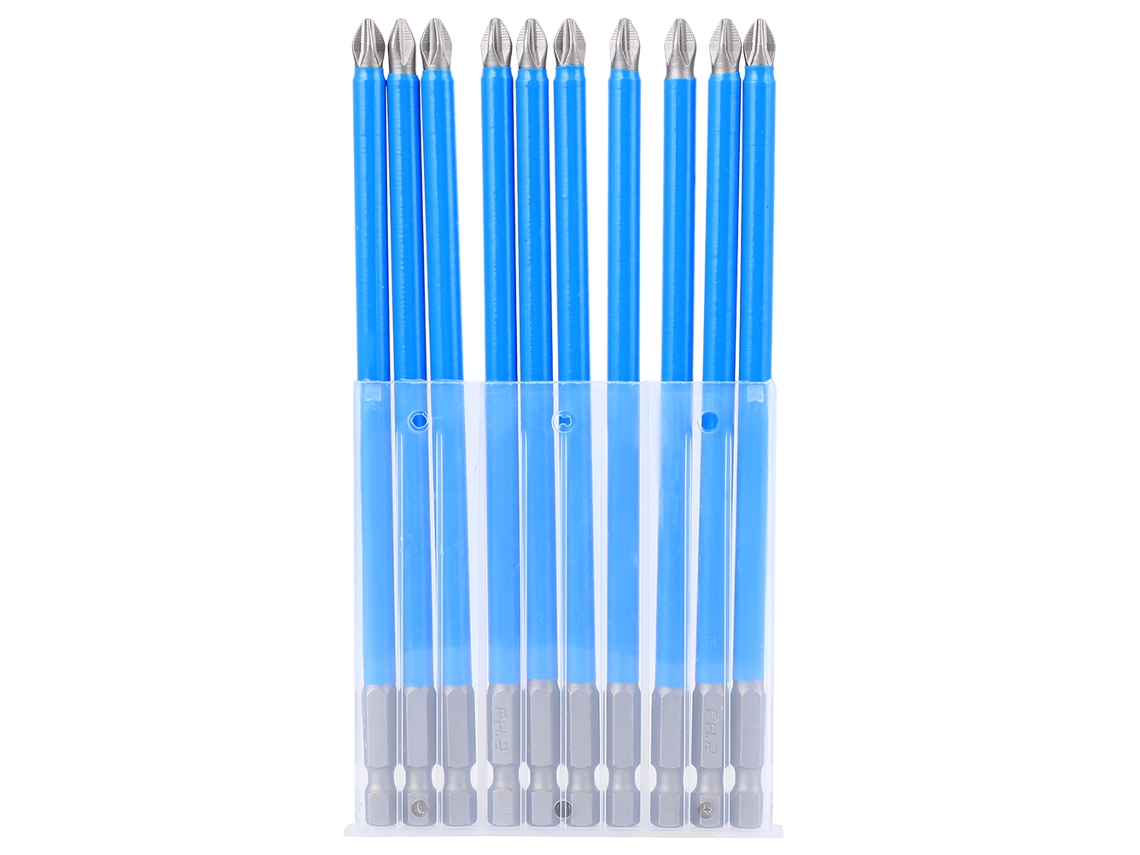 10 Peças De Parafusadeira Ph2 150mm Aço Liga S2 Antiderrapante Magnético Forte