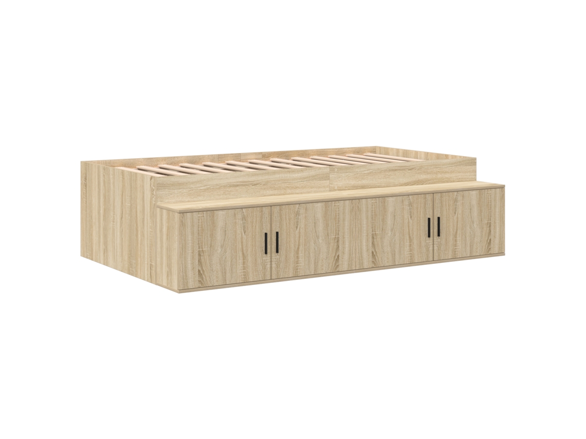Conjunto 1 Estrutura Da Cama Vidaxl Bege Madeira De Pinho Maciça (90 X 200 Cm)