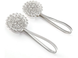 Suportes Magnéticos Para Cortina Em Formato De Flor De Cristal(2 Unidades) Com Cordão Retrátil, Ideais Para Quarto, Sala De Estar E Escritório
