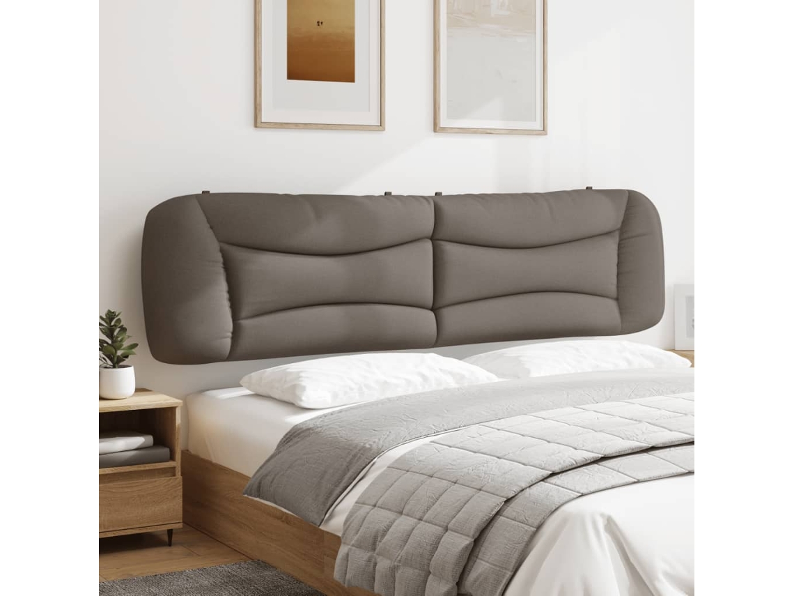 Vidaxl Almofadão De Cabeceira Hvar 200 Cm Tecido Cinzento-acastanhado