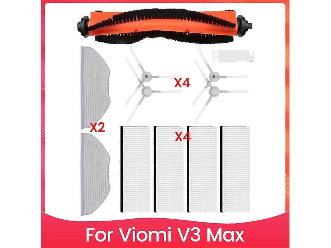 Escova Lateral Principal, Filtro, Pano De Limpeza, Substituição Para Aspirador Robô Viomi V3 Max - Peças De Reposição E Acessórios_ozo
