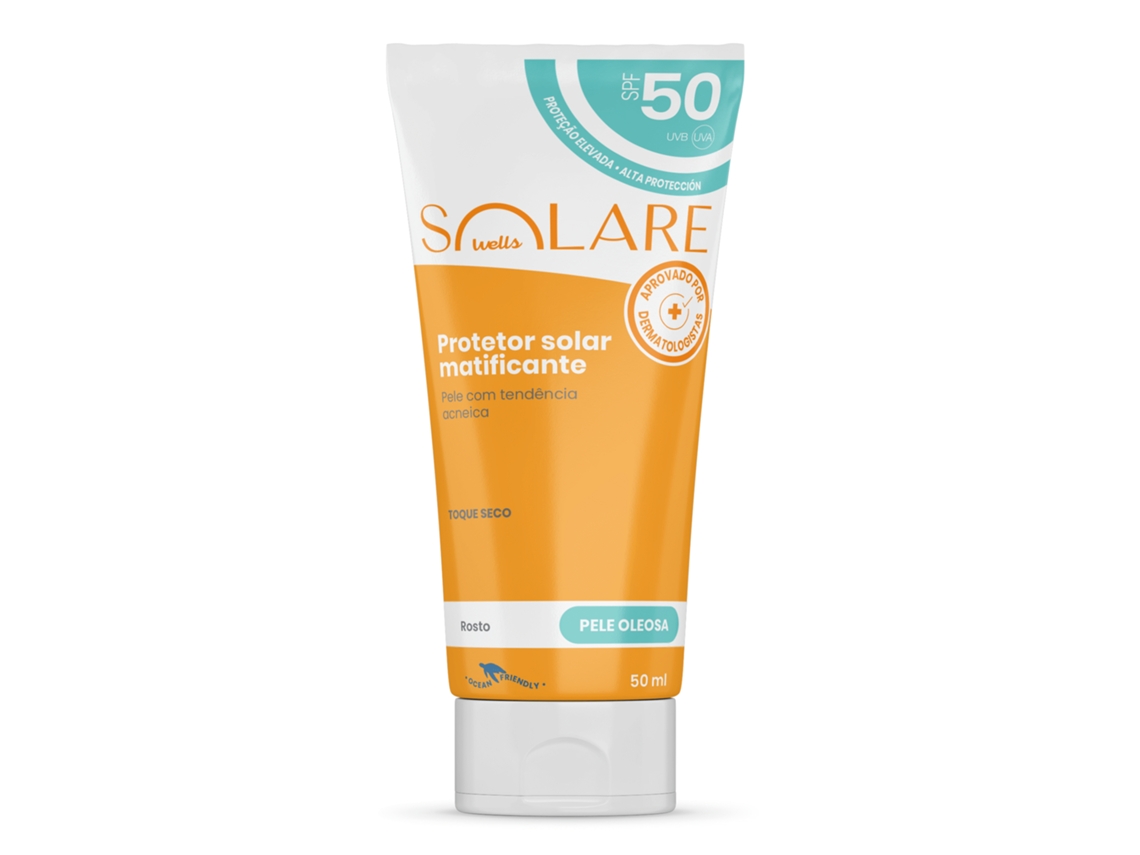 Protetor Solar Matificante Spf50 Solare Wells