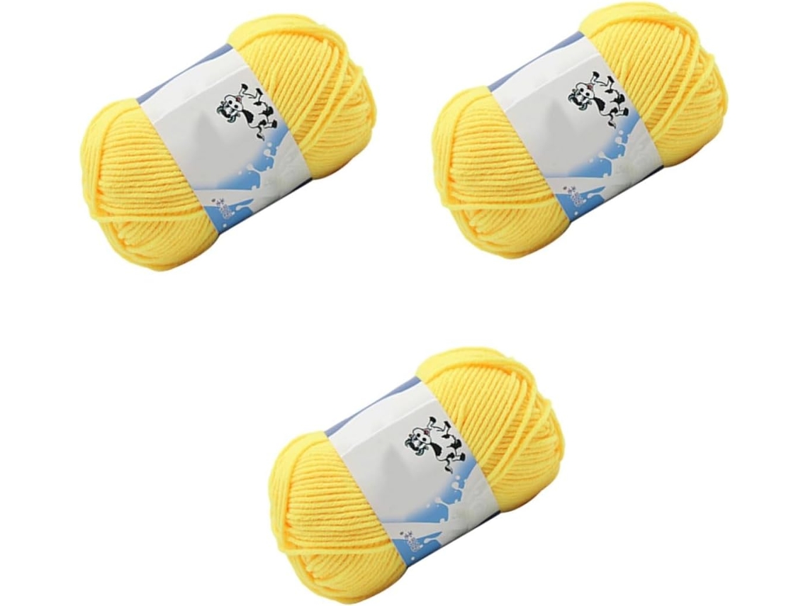 Fio De Algodão, Amarelo, Grosso, Quente Para Cachecóis E Gorros