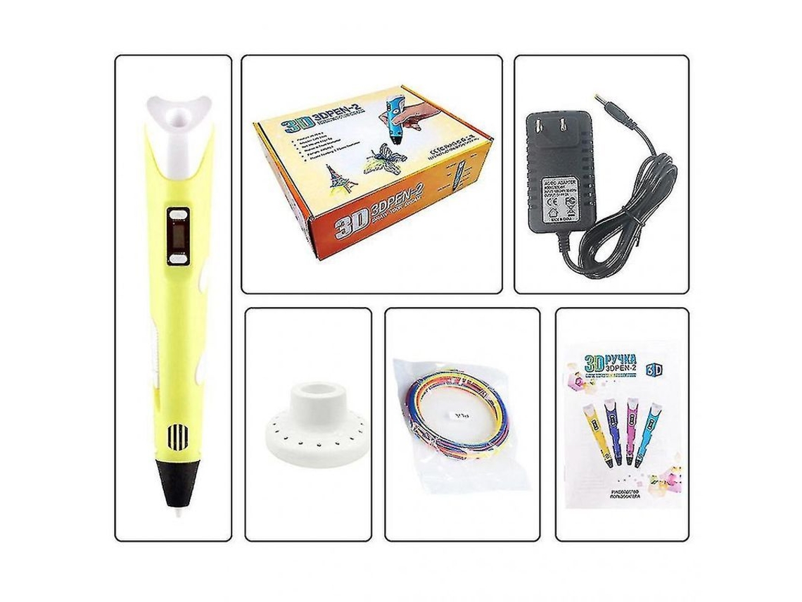 Kit de Caneta 3d para Diy com 3 Filamentos Pla 1.75mm, Proteção Automática e Velocidade Ajustável