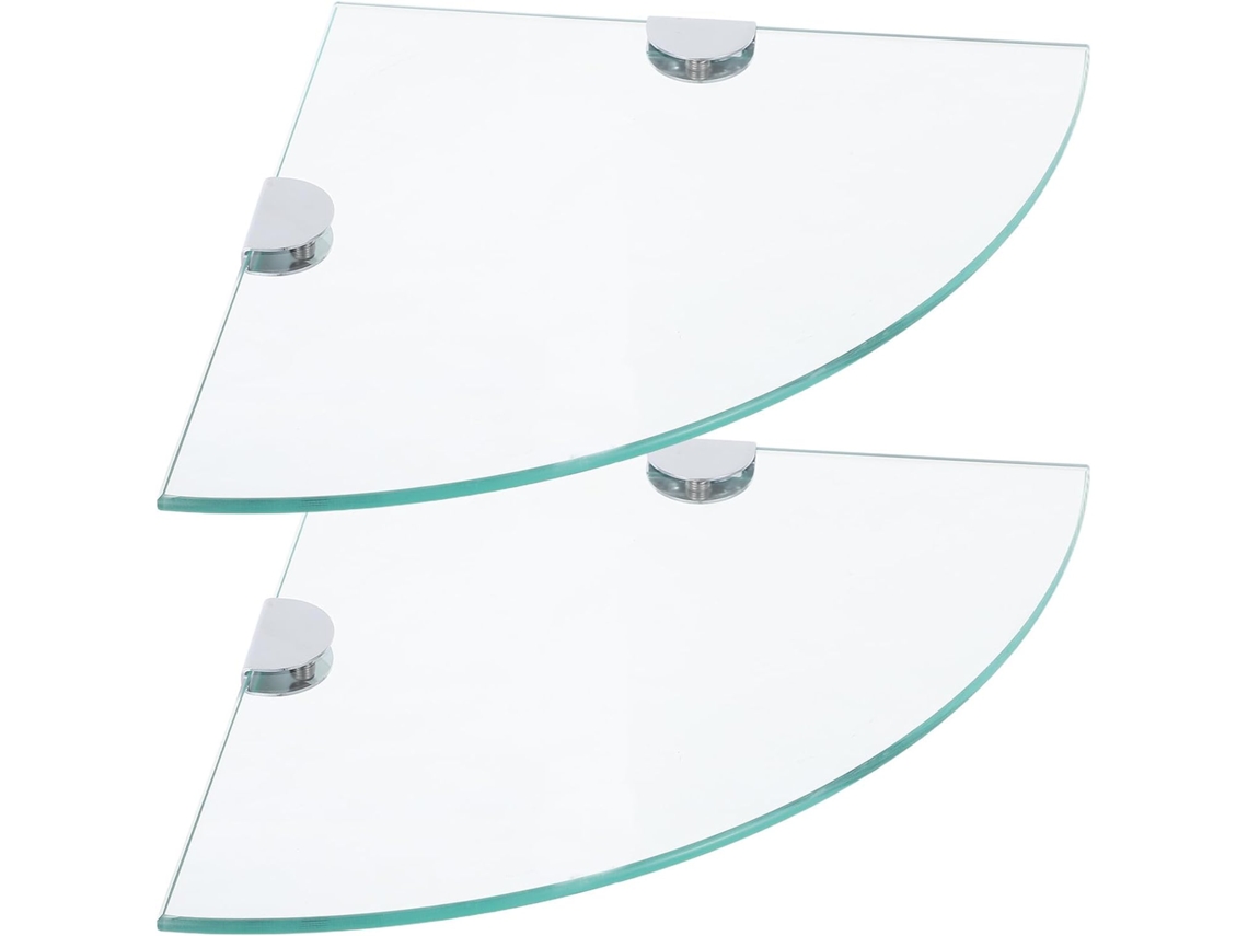 Prateleira De Canto Vidro Abaodam, Conjunto De 2 Peças, Para Banheiro E Cozinha, Design Flutuante Higiênico Com Espaço