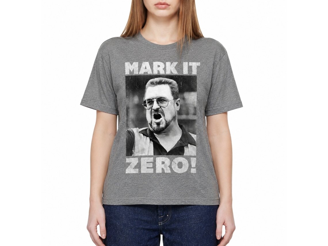 Rockinstone The Big Lebowski Mark It Zero Heather Graphite Adult T-shirt Size:l