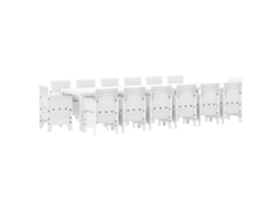 Conjunto 15 Conjunto De Jantar Para Jardim Vidaxl Branco Polipropileno (350 X 100 X 73 Cm)