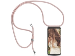 Capa Samsung Galaxy A20e HONGWE. Com corda Transparente/Rosa