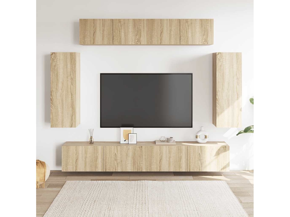 Vidaxl 6pcs Conjunto de Móveis de Tv Derivados Madeira Carvalho Sonoma