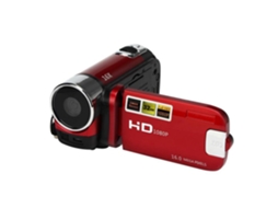 Filmadora HD 1080P 16M 16X Zoom Digital Vermelho