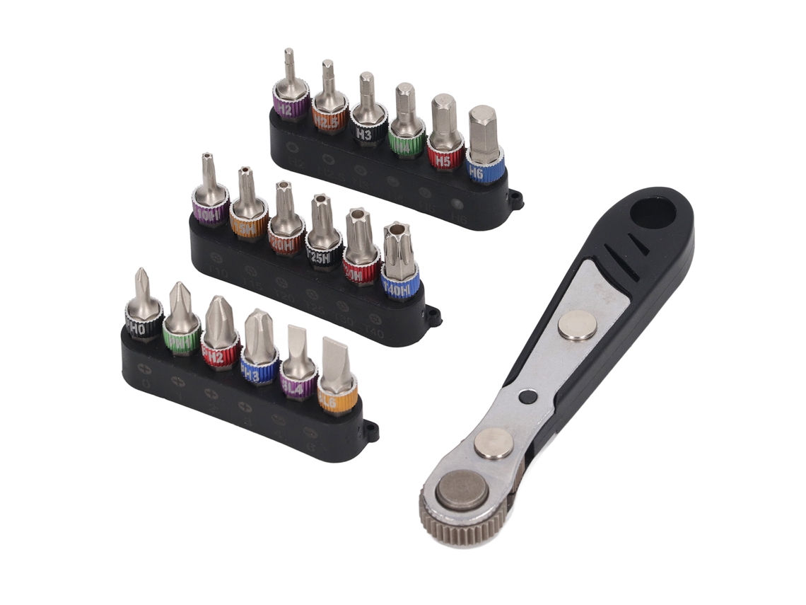 Laxiscreed Conjunto De Chaves De Encaixe Reversíveis 16 Dentes Com Bits De Parafuso