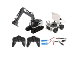 Brinquedo Excavadora Rc Recarregável Com Pá De Metal Luzes Trabalho Controle Remoto 2.4g Veículo Construção Elétrico