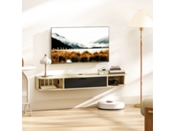 Móvel De Tv Suspenso, Mobiliário Para Televisão Até 50 Polegadas, Gaveta Rebatível 2 Prateleiras 120x24x16cm Preto
