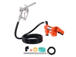 Bomba de Transferência Combustível 12 V Cc 16 Gpm 1/4 Hp Extrator com Bico Manual, Mangueira Descarga, Tubo Sucção, para Gasolina, Diesel, Querosene